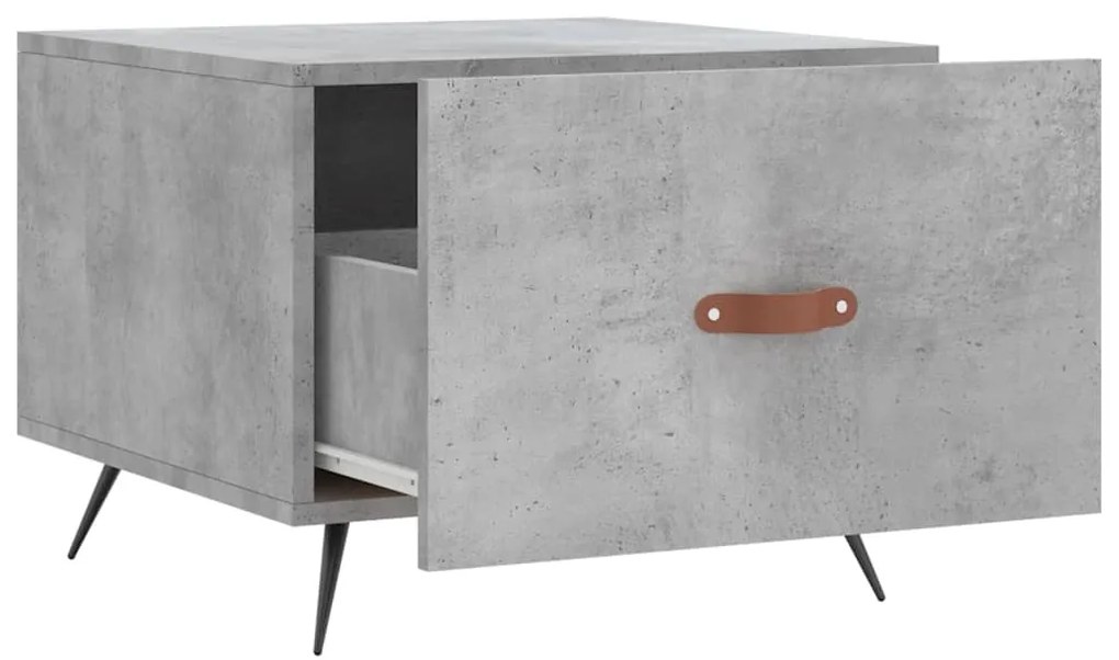 vidaXL Τραπεζάκι Σαλονιού Γκρι Σκυροδ. 50 x 50 x 40 εκ. Επεξεργ. Ξύλο