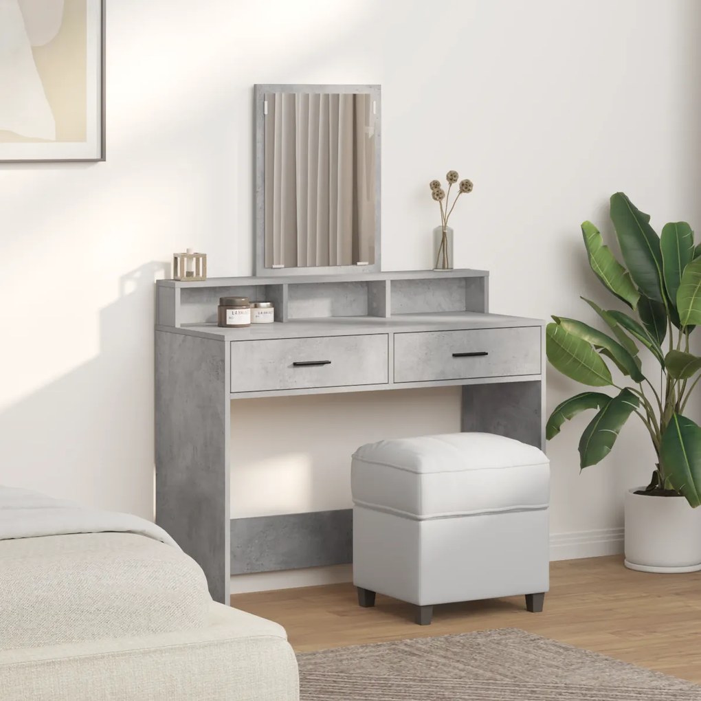 vidaXL Τουαλέτα με Συρτάρια Γκρι Σκυρόδεμα 100x41x140 εκ.