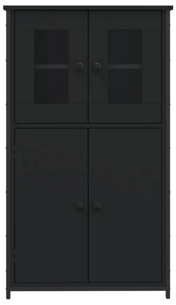Ντουλάπι Μαύρο 62x32x106,5 εκ. από Επεξεργασμένο Ξύλο - Μαύρο