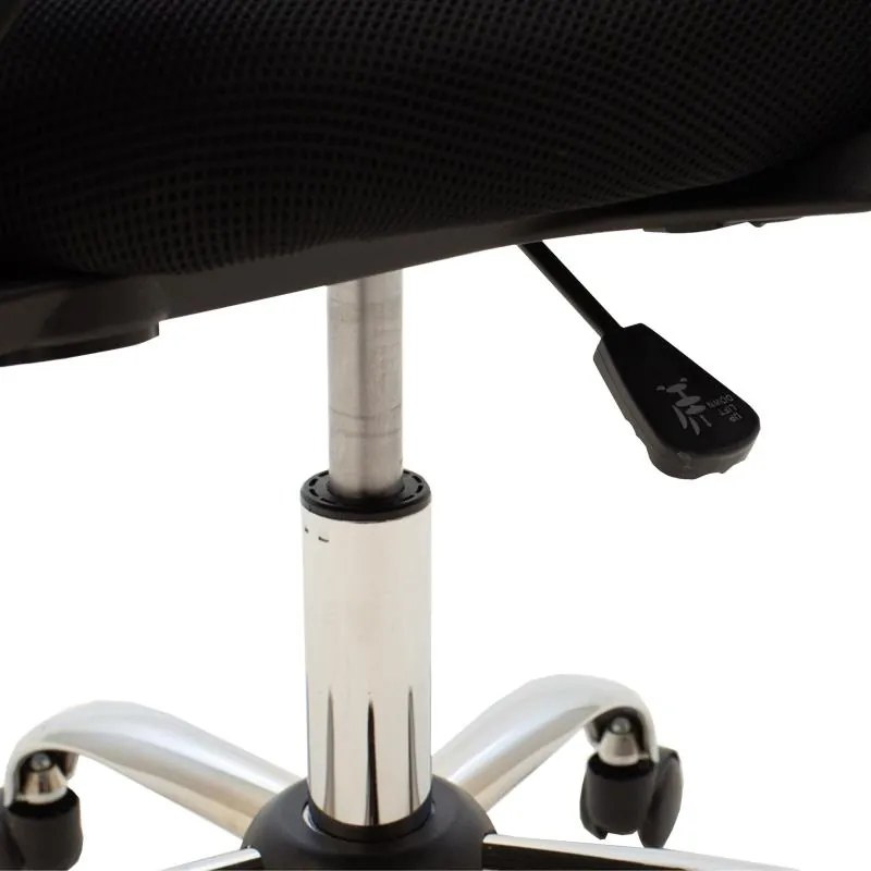 Καρέκλα γραφείου Berto II με ανάκλιση ύφασμα mesh σε μπλε-μαύρη απόχρωση και βάση χρωμίου 60x48x85-95εκ 60x48x95 εκ.