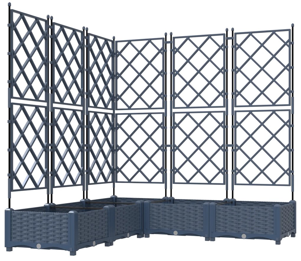 vidaXL Γλάστα Κήπου με Πλέγμα 5 τμχ Γκρι 120x120x125.5 εκ