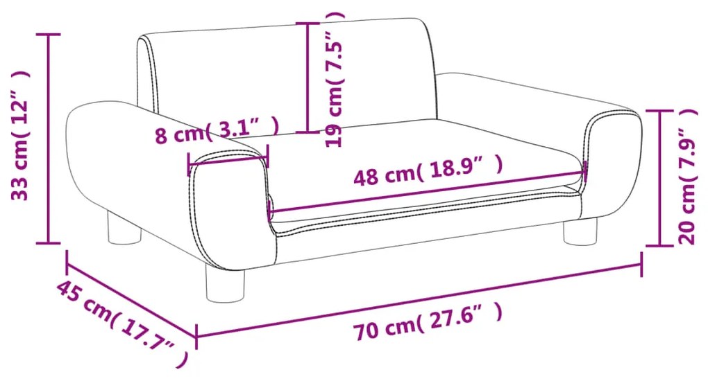 ΚΑΝΑΠΕΣ ΠΑΙΔΙΚΟΣ ΣΚΟΥΡΟ ΓΚΡΙ 70 X 45 X 33 ΕΚ. ΑΠΟ ΒΕΛΟΥΔΟ 3196388