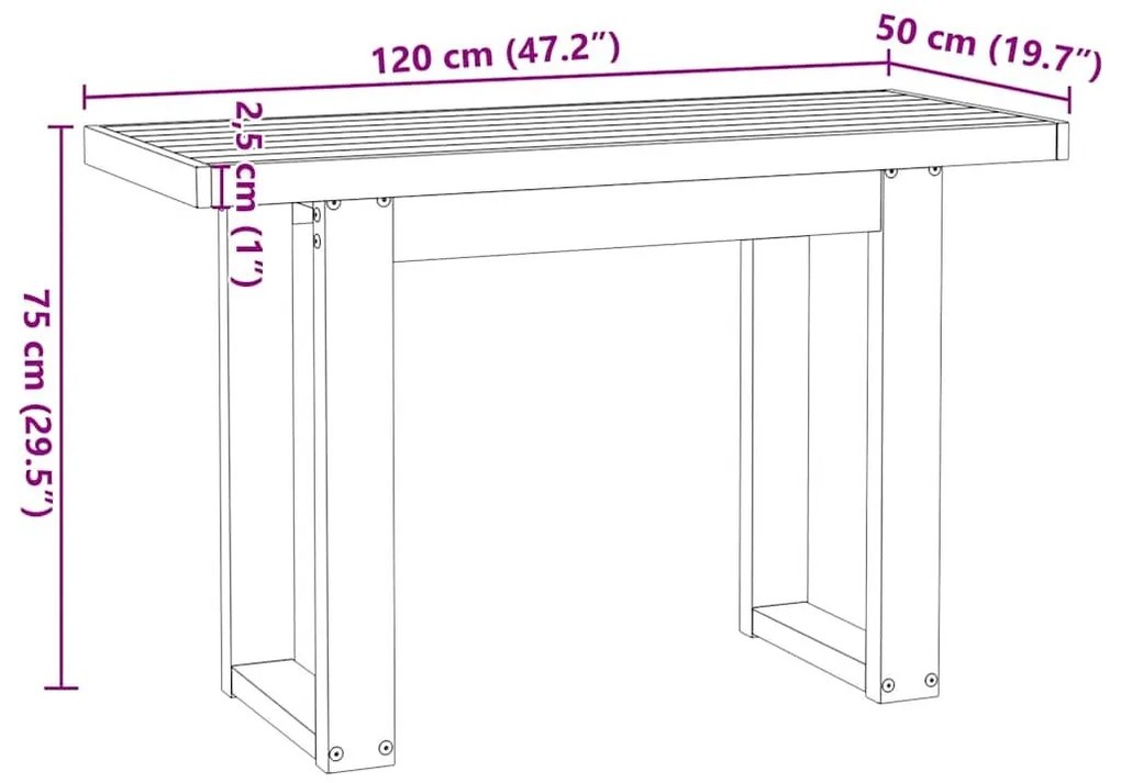 Γραφείο NOAIN με πόδια σχήματος U 120x50x75 cm - Καφέ