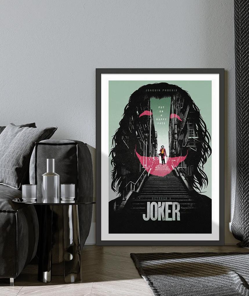 Πόστερ &amp;  Κάδρο Joker Joaquin Phoenix MV028 22x31cm Μαύρο Ξύλινο Κάδρο (με πόστερ)
