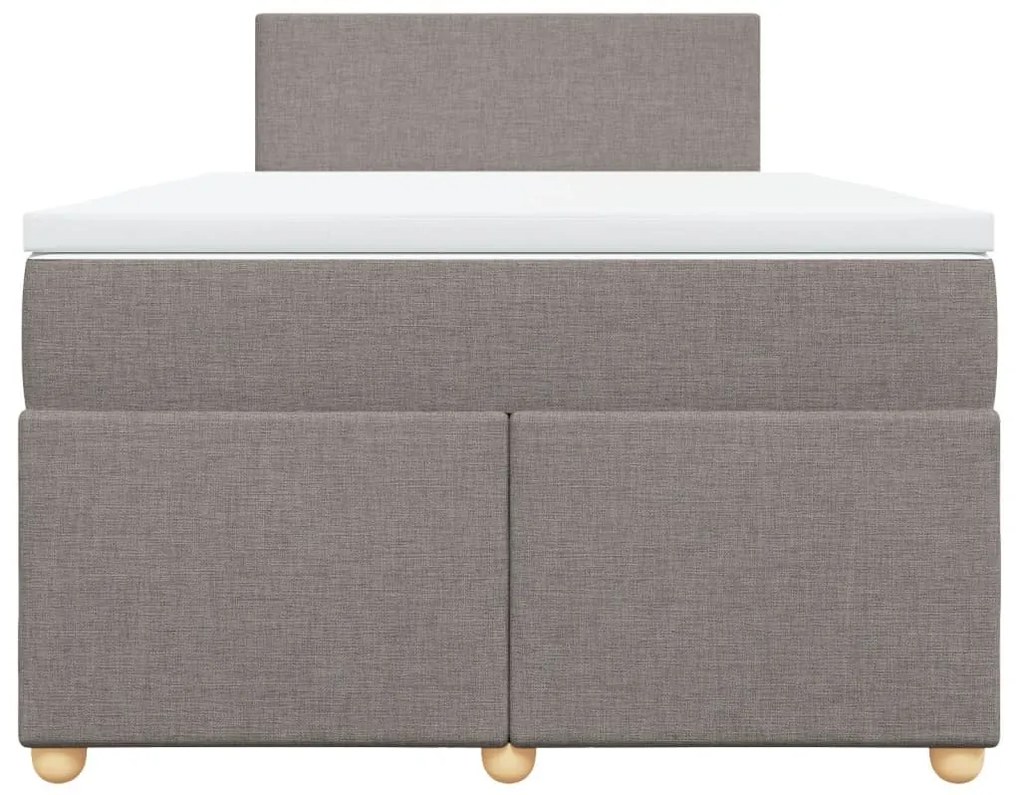 Κρεβάτι Boxspring με Στρώμα Taupe 120x190 εκ. Υφασμάτινο - Μπεζ-Γκρι