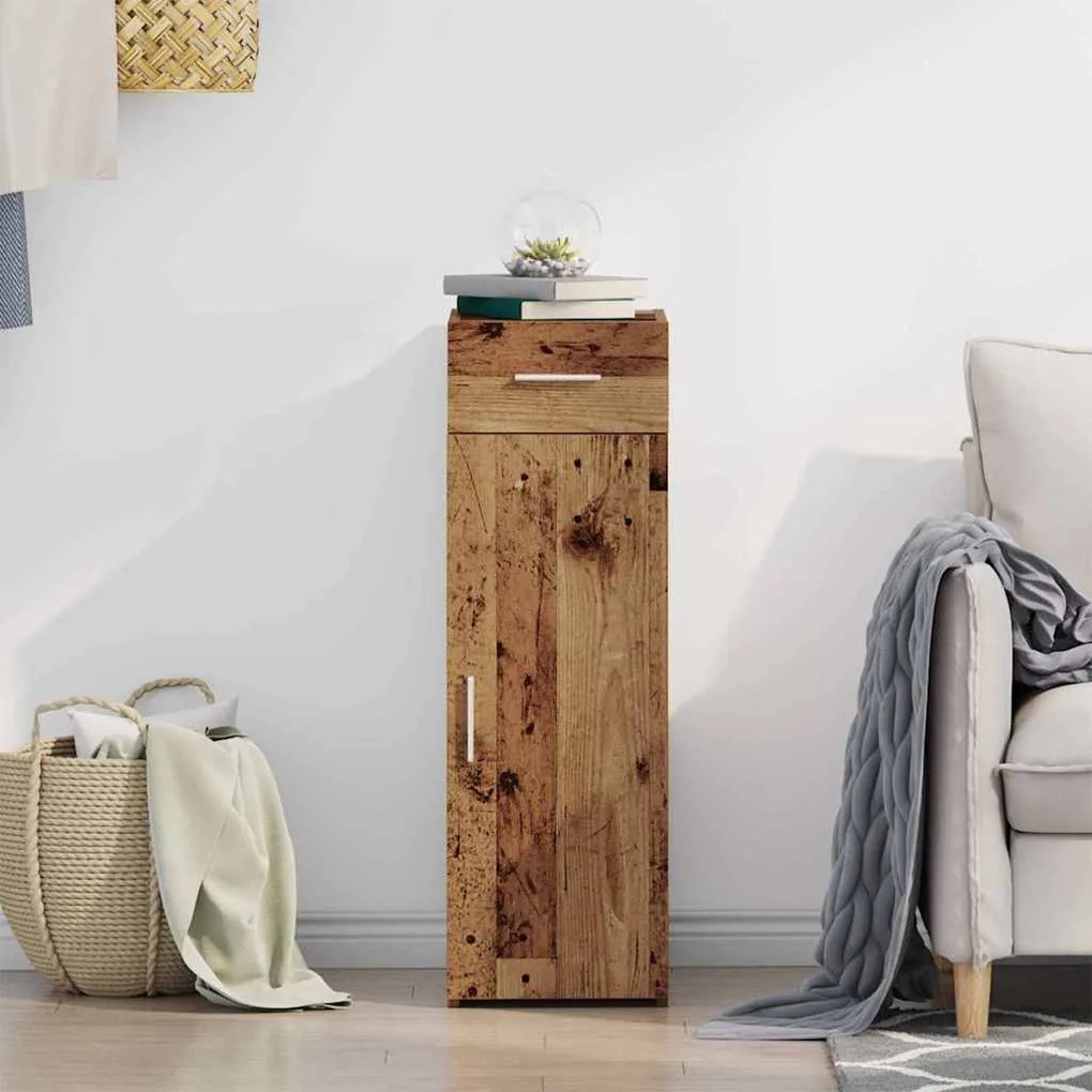 vidaXL Πλαϊνό γραφείο με συρτάρι Παλαιό ξύλο 30 x 42.5 x 93 εκ.