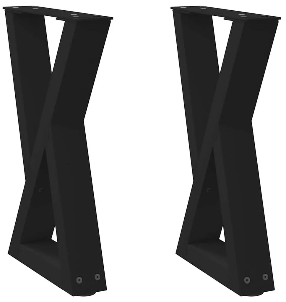 vidaXL Πόδια Τραπεζιού Σαλονιού 2 τεμ. Μαύρο 38x(42-43,3) εκ. Ατσάλι
