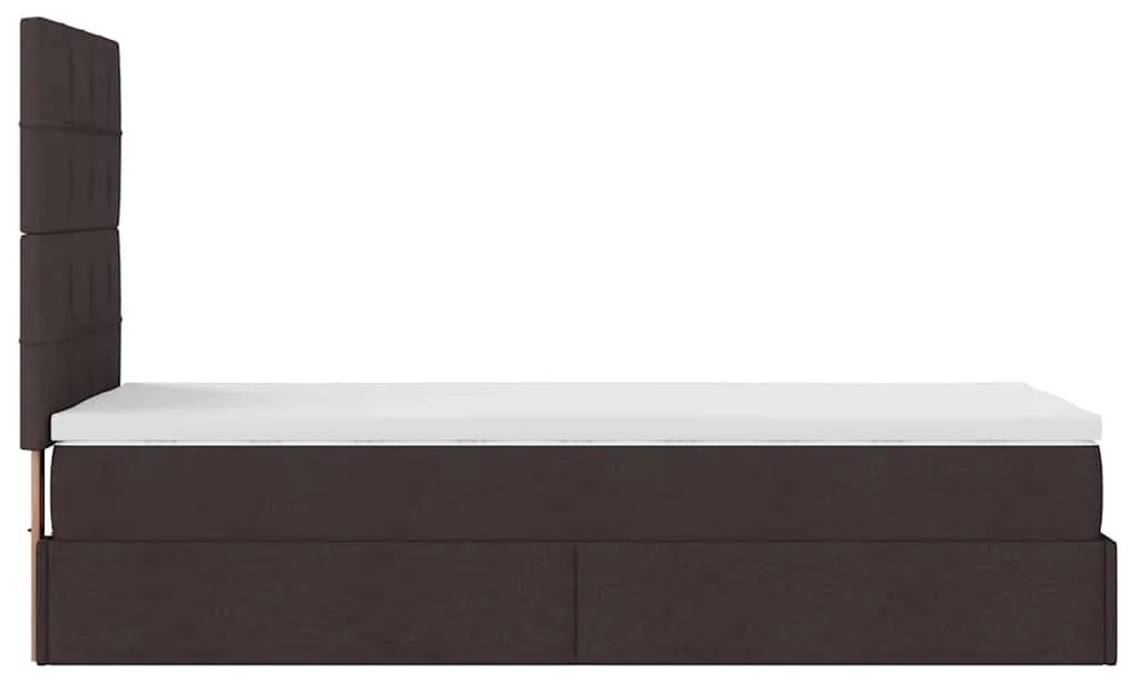 Οθωμανικό κρεβάτι με στρώμα Σκούρο καφέ 80x200cm ύφασμα 3313115