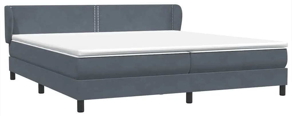 BOX SPRING ΚΡΕΒΑΤΙ ΜΕ ΣΤΡΩΜΑΤΑ ΣΚΟΥΡΟ ΓΚΡΙ 180X220 CM ΒΕΛΟΥΔΙΝΟ 3317494