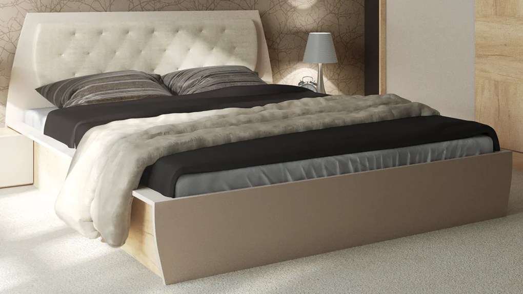 Κρεβάτι ξύλινο με δερμάτινη/ύφασμα TAIS 180x200 DIOMMI 45-245