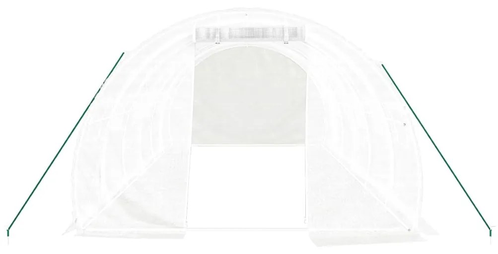 vidaXL Θερμοκήπιο Λευκό 18 μ² 6 x 3 x 2 μ. με Ατσάλινο Πλαίσιο