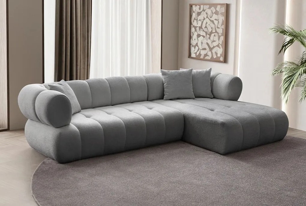Corner Sofa Petra Right - Grey Grey