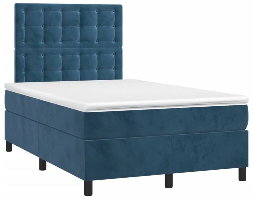 ΚΡΕΒΑΤΙ BOXSPRING ΜΕ ΣΤΡΩΜΑ ΣΚΟΥΡΟ ΜΠΛΕ 120X190 ΕΚ. ΒΕΛΟΥΔΙΝΟ 3270023