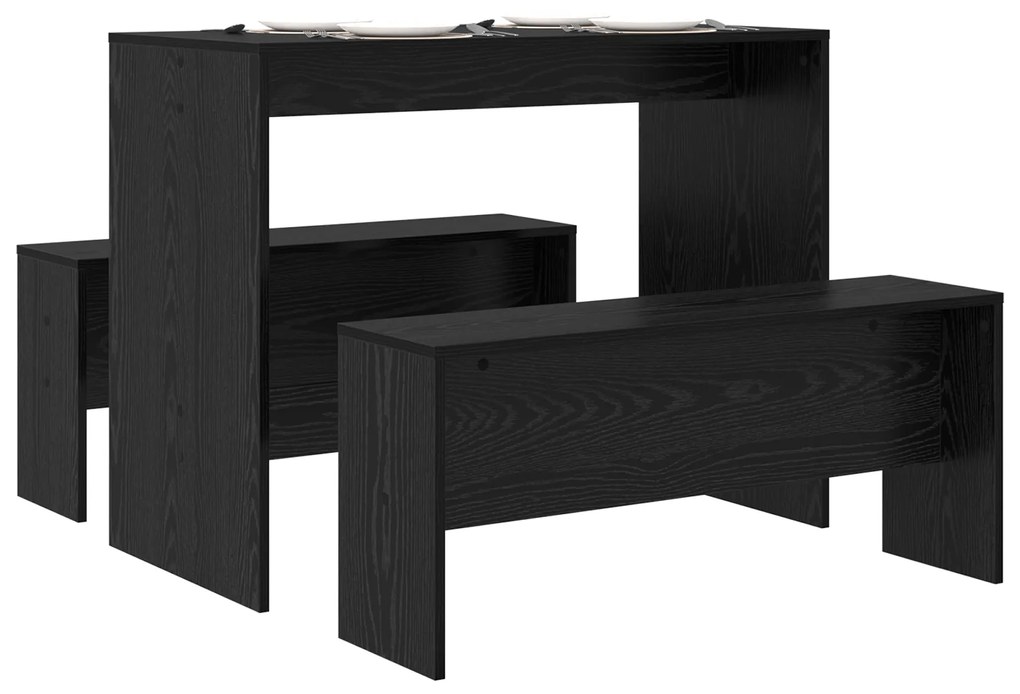 vidaXL Σετ τραπεζαρίας 2 pcs Μαύρη Δρυς 97 x 47 x 75 εκ.