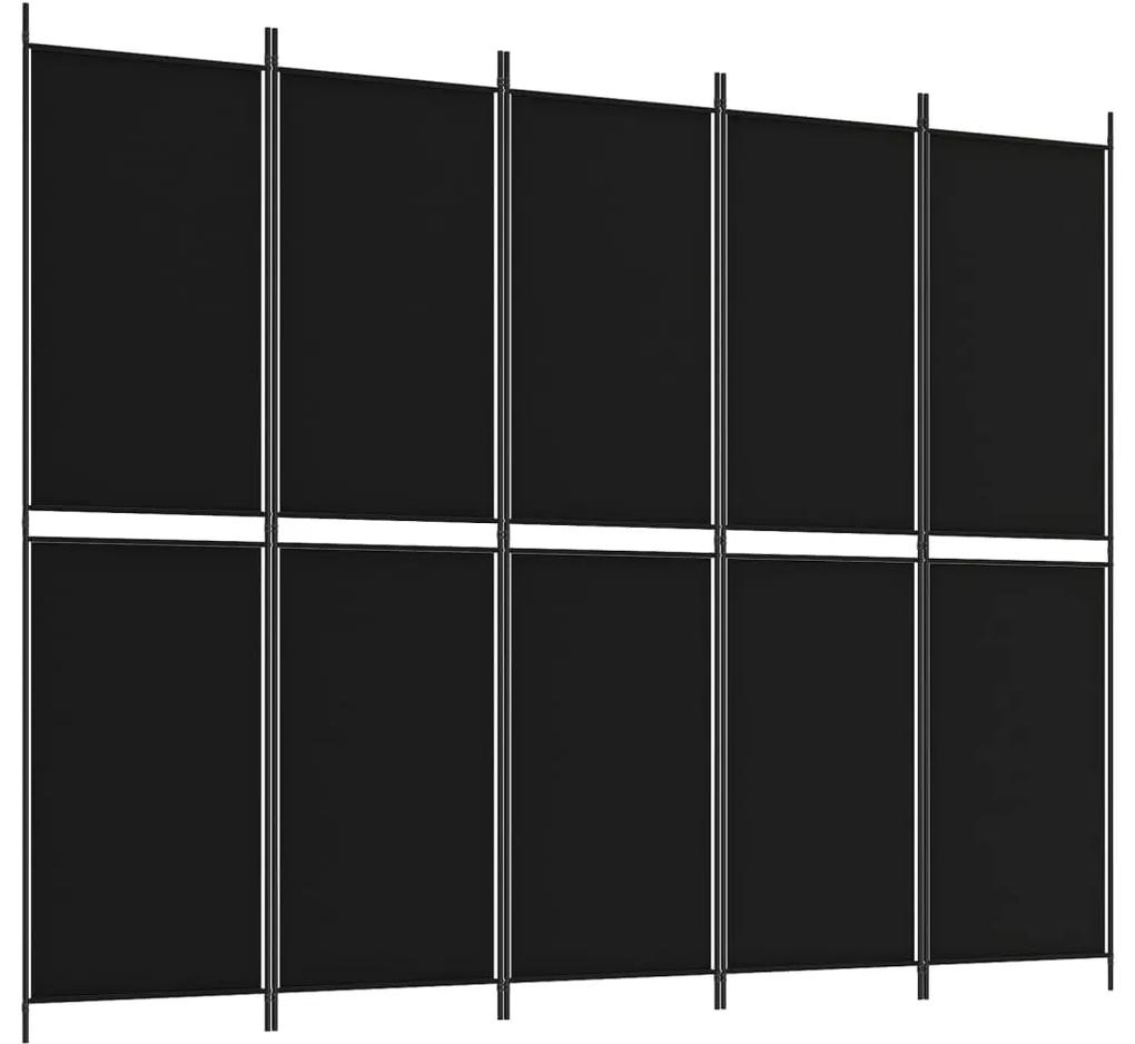 vidaXL Διαχωριστικό Δωματίου με 5 Πάνελ Μαύρο 250x200 εκ. από Ύφασμα