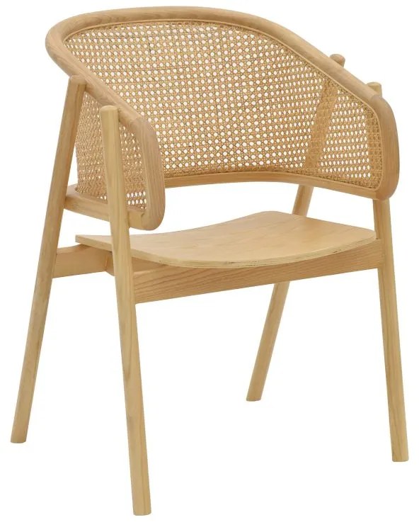 Πολυθρόνα Wenzy pakoworld φυσικό Rattan - μασίφ ξύλο toon 58x58x82εκ