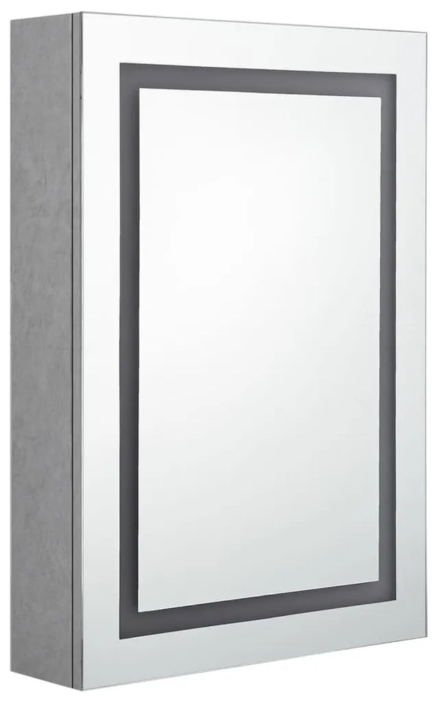 Καθρέφτης Μπάνιου Ντουλάπι &amp; Φωτισμό LED Γκρι Σκυρ. 50x13x70εκ - Γκρι