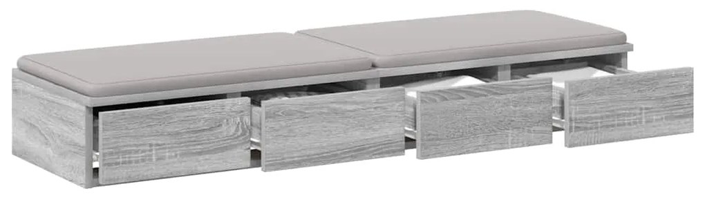 vidaXL Συρτάρια κρεβατιού με συρτάρι Γκρι sonoma 120 x 36.5 x 16.5 εκ