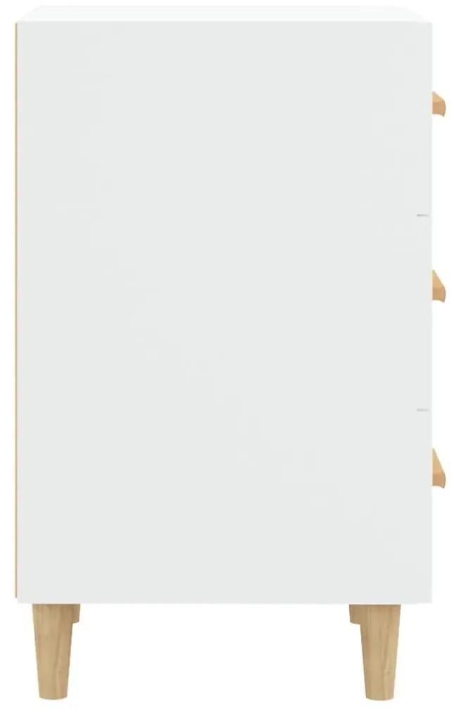 Κομοδίνο Λευκό 40 x 40 x 66 εκ. από Επεξεργασμένο Ξύλο - Λευκό