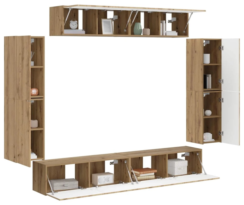vidaXL Ντουλάπι TV 4 pcs Artisan Oak