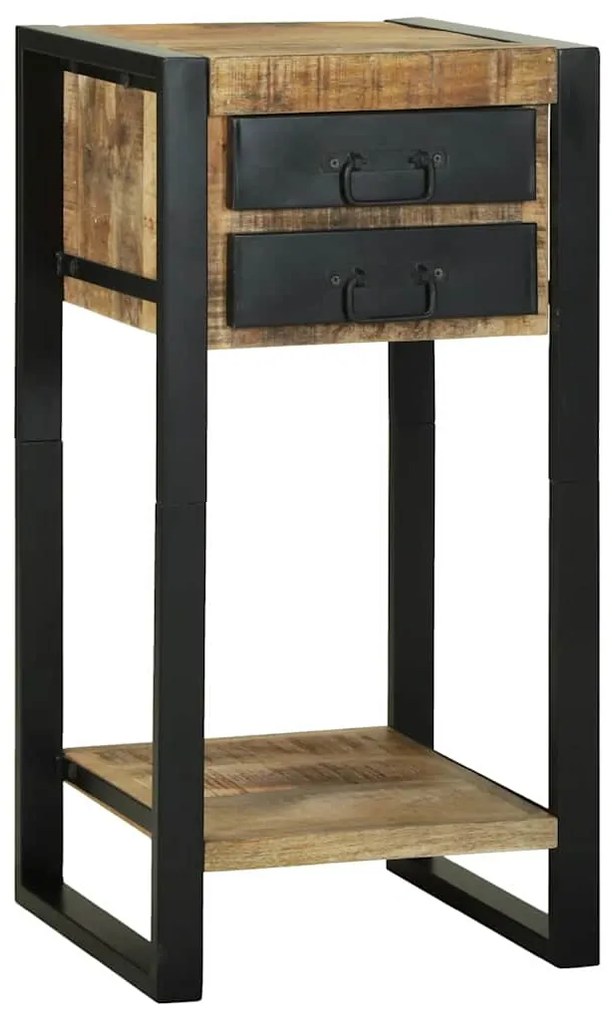 vidaXL End Table με συρτάρι Καφέ 40 x 40 x 80 cm Στερεό ξύλο μάνγκο