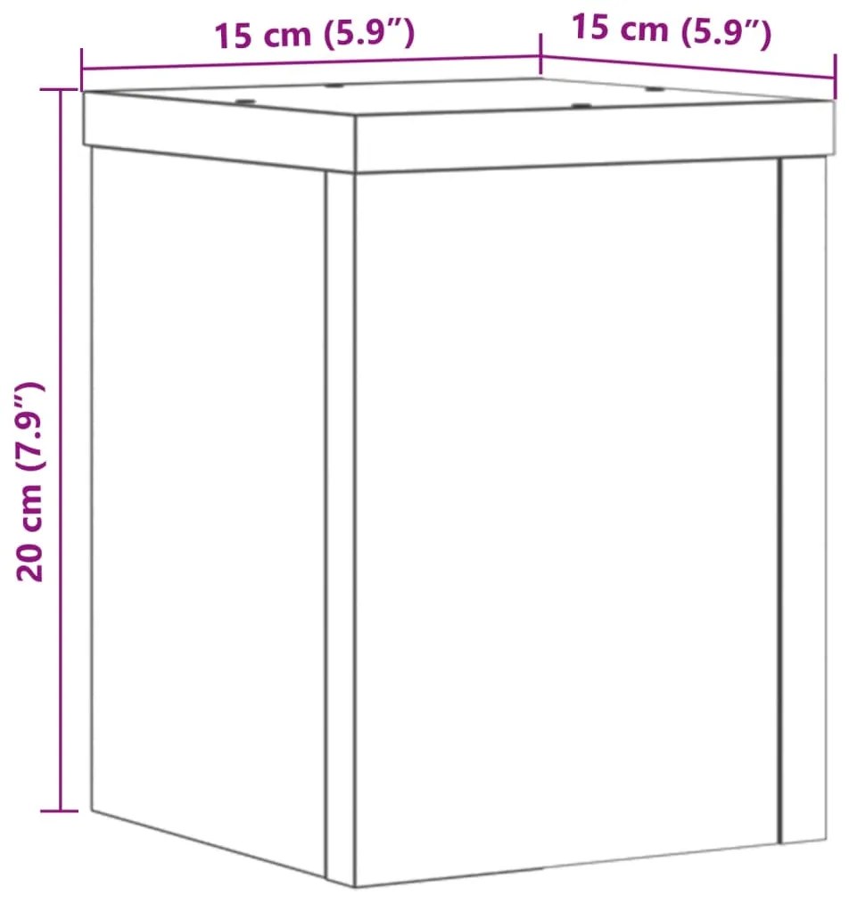 Βάσεις Φυτών 2 Τεμ. Καφέ Δρυς 15x15x20 εκ. Επεξεργασμένο Ξύλο - Καφέ