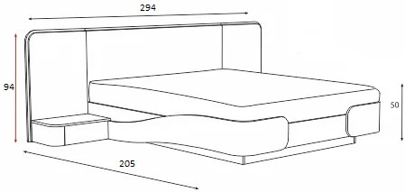 Κρεβάτι ξύλινο AURA 180x200 DIOMMI 45-729