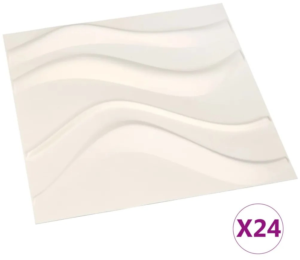 vidaXL Πάνελ Τοίχου Τρισδιάστατα 24 τεμ. 0,5 x 0,5 μ. / 6 μ²