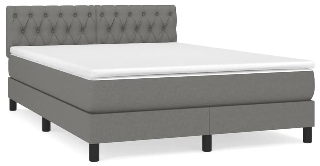 ΚΡΕΒΑΤΙ BOXSPRING ΜΕ ΣΤΡΩΜΑ ΣΚΟΥΡΟ ΓΚΡΙ 140X200 ΕΚ ΥΦΑΣΜΑΤΙΝΟ 3140298