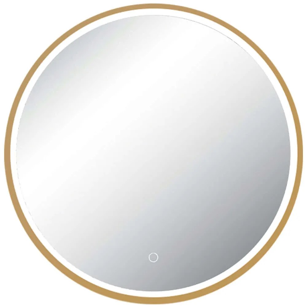 Καθρέπτης Τοίχου Με Φως Led 25389 Φ60cm Touch Dim Gold Αλουμίνιο