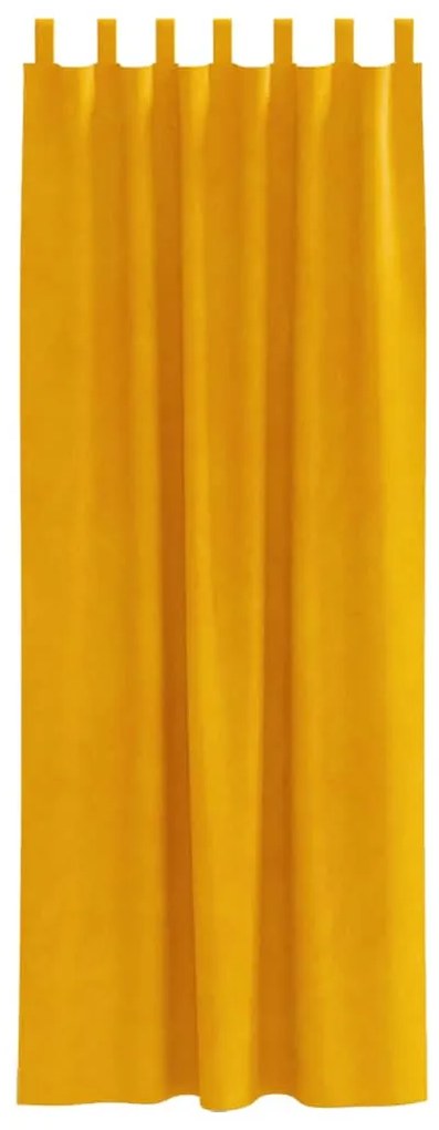 vidaXL Κουρτίνες 2 pcs κίτρινο μουσταρδί 140 x 225 cm Βελούδο