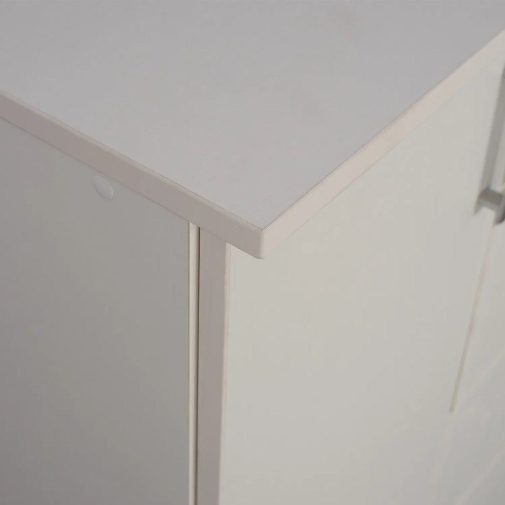 Μπουφές Με 2 Ντουλάπια Κ 3 Συρτάρια Adler Λευκός 120x45x85y Εκ.