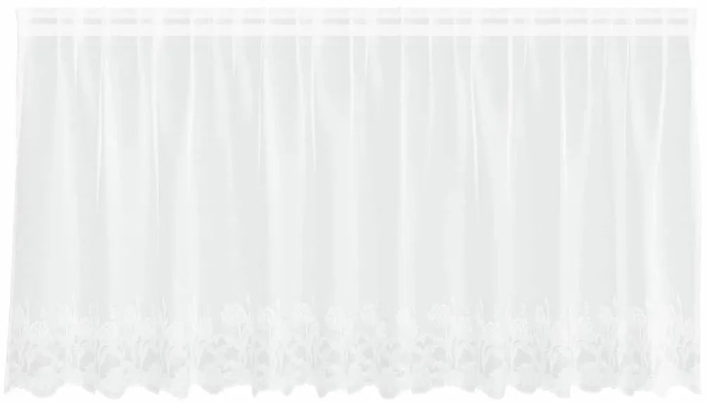 vidaXL Κουρτίνες με κουρτίνες Floral Λευκό 300 x 80 εκ. Πολυεστέρας