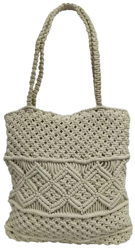 Τσάντα Macrame ΚΟΜΒΟΣ 100% Βαμβάκι Natural with zip 40x35