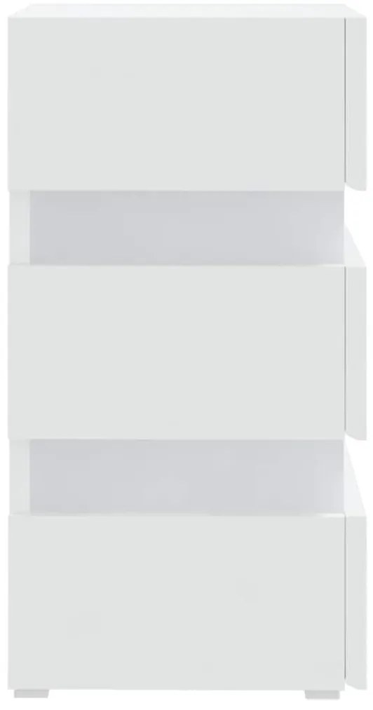 vidaXL Κομοδίνο με LED Λευκό 45 x 35 x 67 εκ. από Επεξεργασμένο Ξύλο