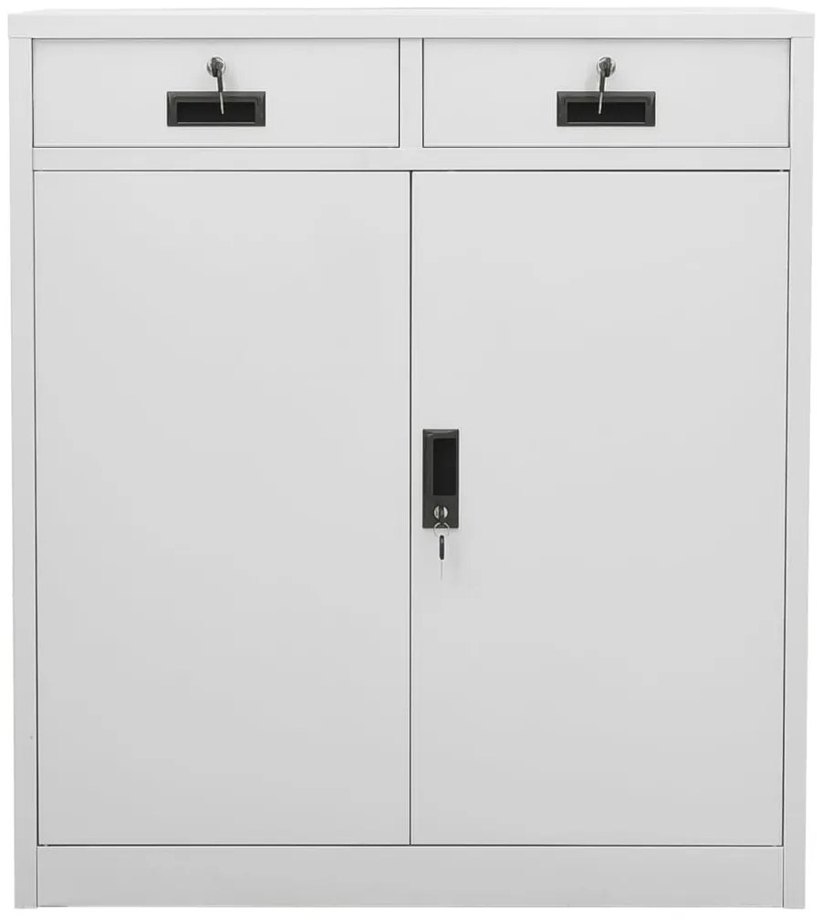 vidaXL Ντουλάπα Γραφείου Ανοιχτό Γκρι 90 x 40 x 102 εκ. Ατσάλινη
