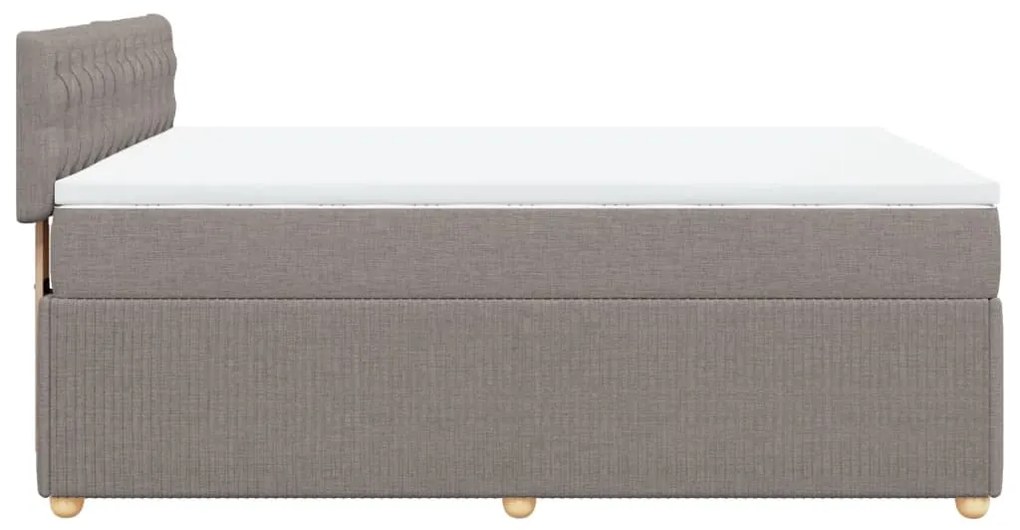 vidaXL Κρεβάτι Boxspring με Στρώμα Taupe 140x200 εκ. Υφασμάτινο