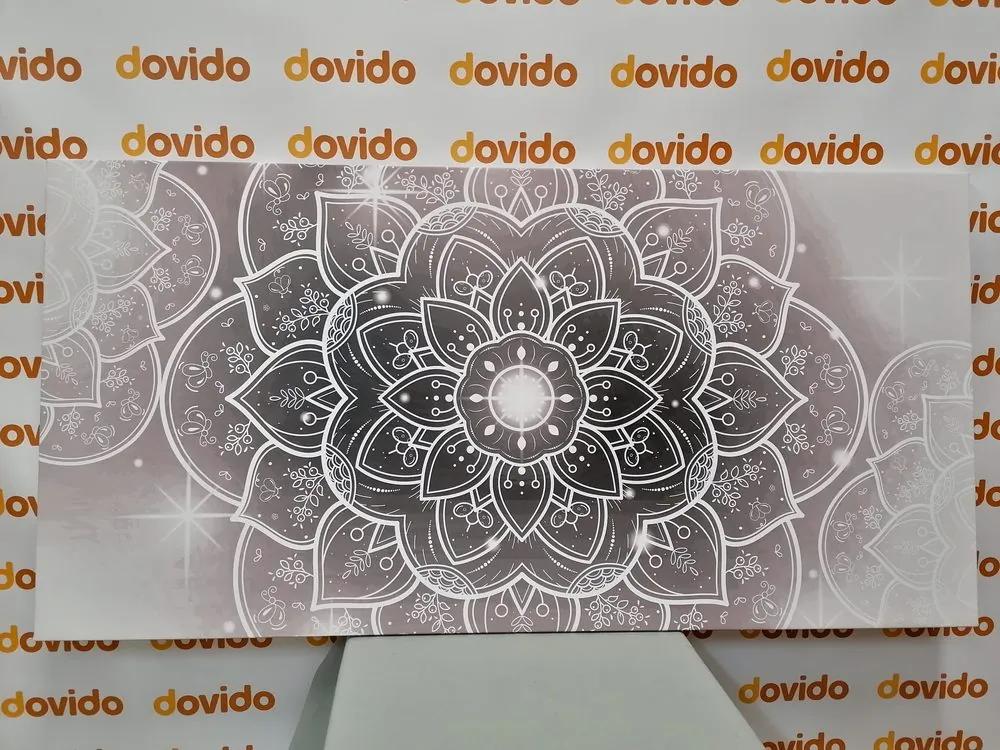 Εικόνα ανατολίτικο Mandala σε μαύρο & άσπρο - 100x50