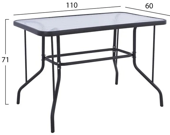 ΣΕΤ ΤΡΑΠΕΖΑΡΙΑΣ 5ΤΜΧ HM5193.01 ΜΕΤΑΛΛΙΚΗ ΜΕ 4 ΚΑΡΕΚΛΕΣ & ΤΡΑΠΕΖΙ 110x60 ΓΚΡΙ