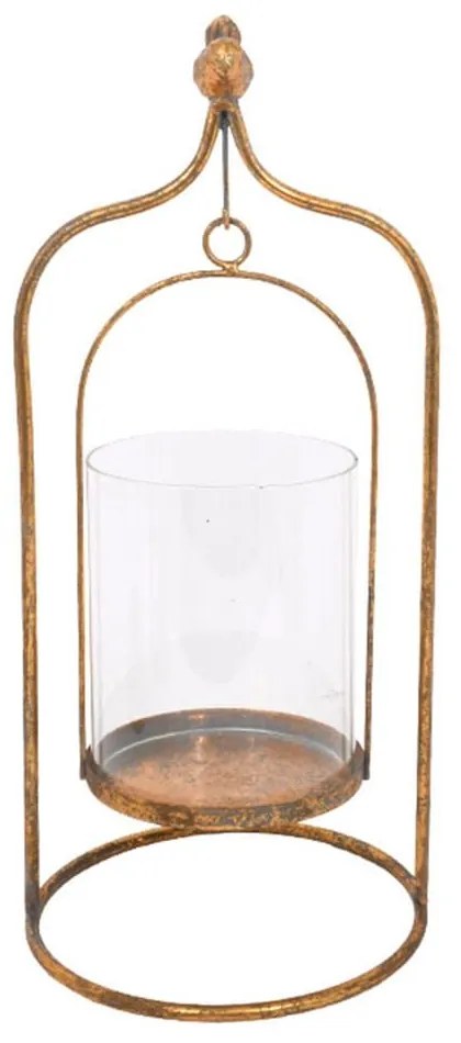Φανάρι 373-92-016 Bird 41x20x13,5cm Rust Metal, Glass