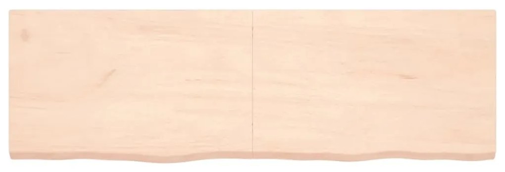 Ράφι Τοίχου 160x50x(2-4) εκ. από Ακατέργαστο Μασίφ Ξύλο Δρυός - Καφέ