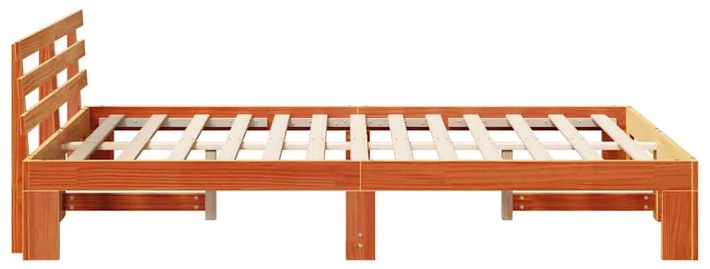 vidaXL Σκελετός Κρεβατιού Καφέ 140 x 190 cm Μασίφ ξύλο πεύκου