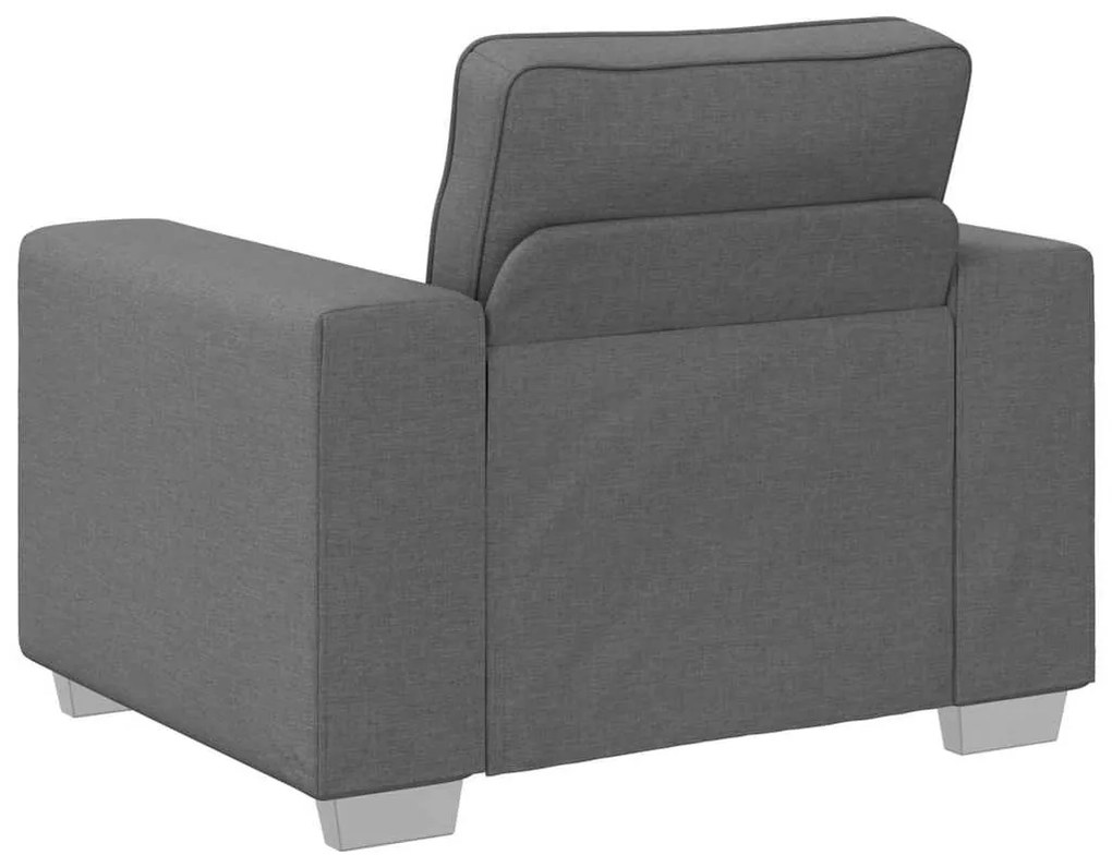 vidaXL Καναπές 3 pcs Σκούρο Γκρι Ύφασμα μείγματος λινών