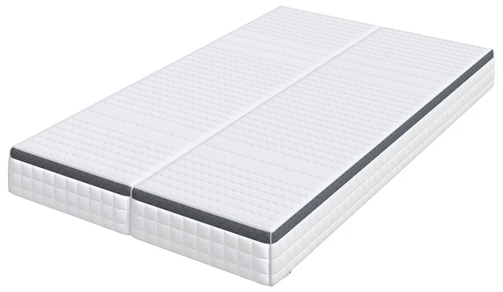 vidaXL Στρώματα 2 pcs Λευκό, Γκρι 60 x 200 cm Πλεκτό ύφασμα