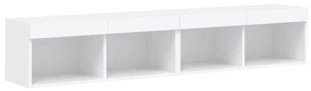 vidaXL Έπιπλα Τηλεόρασης με LED 2 τεμ. Λευκά 80 x 30 x 30 εκ.