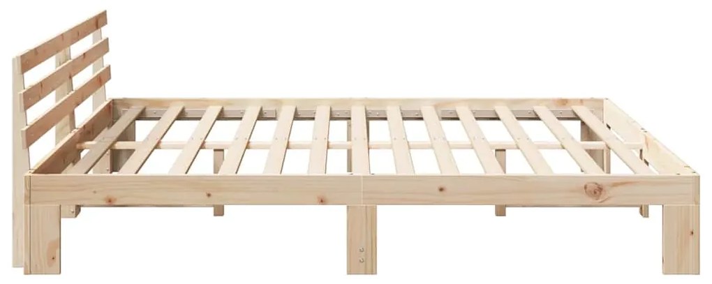 vidaXL Σκελετός Κρεβατιού Καφέ 200 x 200 cm Μασίφ ξύλο πεύκου