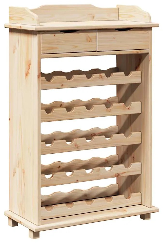 vidaXL Ράφι Κρασιού 90 x 60 x 30 εκ. Μασίφ ξύλο πεύκου