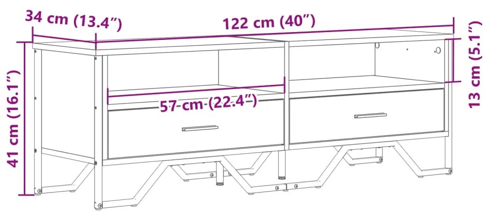 ΈΠΙΠΛΟ ΤΗΛΕΟΡΑΣΗΣ ΓΚΡΙ SONOMA 122X34X41 ΕΚ. ΑΠΟ ΕΠΕΞΕΡΓ. ΞΥΛΟ 848582