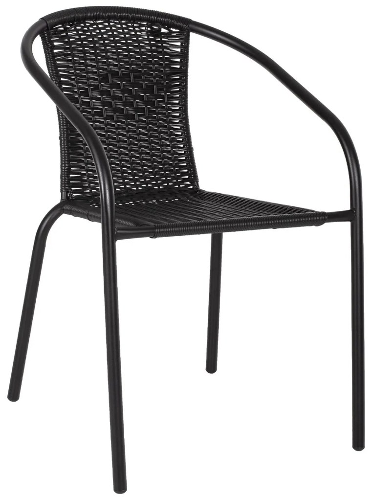 Καρέκλα - Πολυθρόνα CAMEL C5015.03 Μαύρη Μεταλλική με Wicker 50x55x73Y εκ. 50x55x73 εκ.