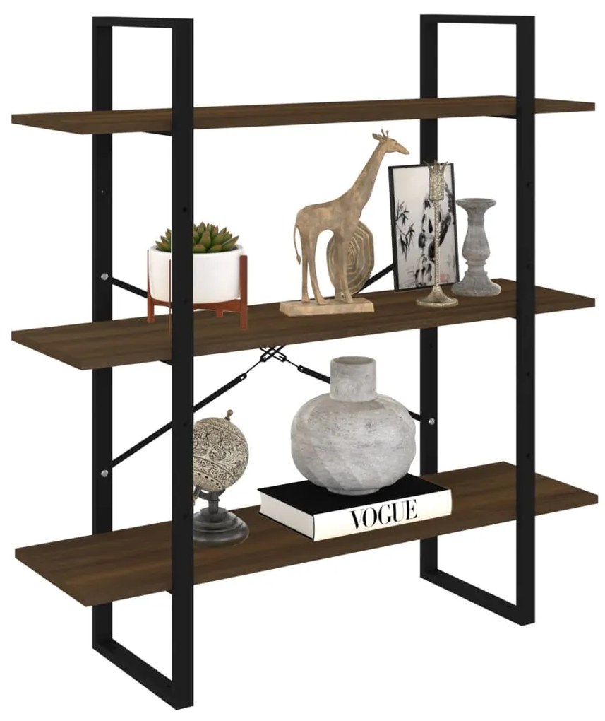 vidaXL Βιβλιοθήκη Καφέ Δρυς 100 x 30 x 105 εκ. από Επεξεργασμένο Ξύλο